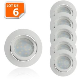 Lampesecoenergie - Lot de 6 Spot Led Encastrable Complete Blanc Orientable lumière Blanc Neutre eq.