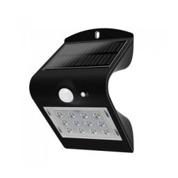 V-tac - Lampe murale led solar avec détecteur de mouvement VT-767-2 - 1,5W - 220Lm - 4000K - noire
