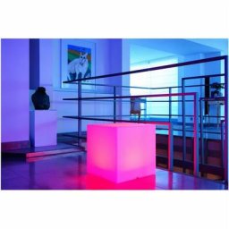Cube lumineux tabouret sans fil led multicolore dimmable carry 40cm avec télécommande et socle à