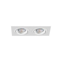 Support encastrable blanc 2 spots rectangulaire
