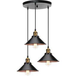 Stoex - 3 Lumières Suspension Rétro Industriel Plafonniers Design Edison Métal Lustre Suspension