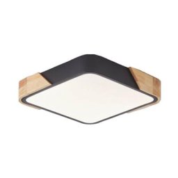 Plafonnier led 24W,3000K/4000k/6000k 1600LM, Plafonniers led Modernes en Bois d'intérieur 30×30cm