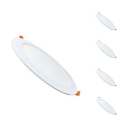 Spot LED Encastrable Rond BLANC 24W Ø225mm (Pack de 5) - Blanc Froid 6000K - 8000K - Blanc Froid