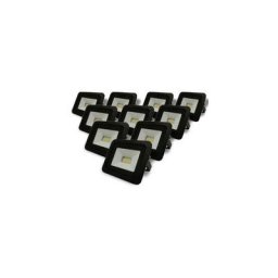 Projecteur led Extérieur 10W IP65 Noir (Pack de 10) - Blanc Neutre (4000K - 5500K)