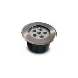 Spot led encastrable sol 6 w 230 v 3000°K IP67 rond inox