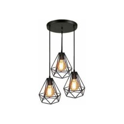 Stoex - Lampes de Plafond Abat-Jour Suspension Lustre Cage 3 Luminaire pour Salon Cuisine