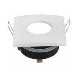Support Spot Encastrable Étanche Fixe IP65 GU10/MR16 Carré Blanc 82mm Max 35W