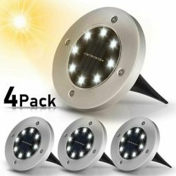Lumière Solaire Extérieur,4 Pack: 8 led Lumière Solaire Jardin 3000K Blanc Chaud Etanche IP65,