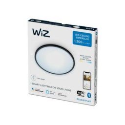 WIZ - Plafonnier Connecté Wi-Fi SuperSlim noir, 2700-6500K, 14W, Nuances de Blanc, fonctionne avec