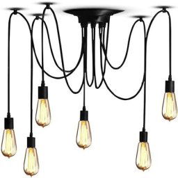 Lustre Suspension Araignee Design Industriel, Rétro Douille E27 Têtes Éclairage Lumières