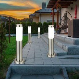 4x Lampadaire d'extérieur à led lampadaire éclairage de chemin d'accès en acier inoxydable IP44