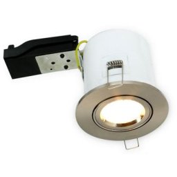 Arum Lighting - Support spot orientable Acier Brossé bbc RT2012 + douille automatique GU10