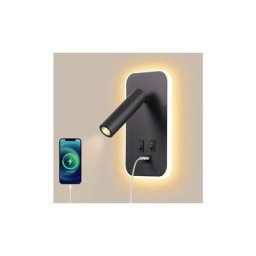 Applique murale led, liseuse de chevet avec interrupteur, port de charge usb, éclairage d'ambiance