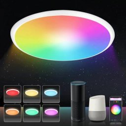 Plafonnier Intelligent rgbcw wifi 24W 2400LM Compatibles avec Alexa Google Assistant Musique rgb