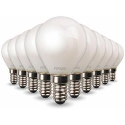 Lot de 10 Ampoules led E14 Dépoli 4.5W Eq 40W P45 Température de Couleur: Blanc chaud 2700K