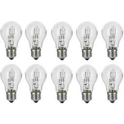 Lot de 10 ampoules halogenes standard E27 70W