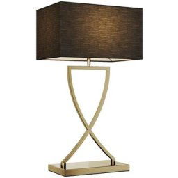 Lampe à poser 'Evaine' en métal pour salon & salle à manger - laiton, noir