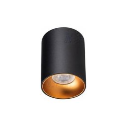 Plafonnier Saillie rond pour 1 ampoule GU10 Noir / or