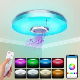 Plafonnier led 36W avec haut-parleur Bluetooth, intelligent avec télécommande et contrôle app,