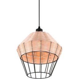 Trio Lighting - Suspensions Borka 1x40W E27 Finition Naturelle 30cm - Marron Bois Bronze Rouille