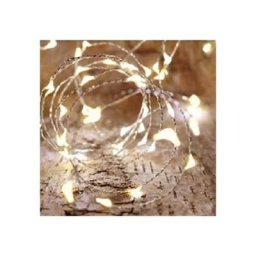 Guirlande Solaire 15 m Deco Micro Led Fixe Blanc Chaud - Argent