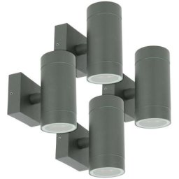 Arum Lighting - Lot de 4 Appliques venice Anthracite extérieure double faisceau GU10 IP54