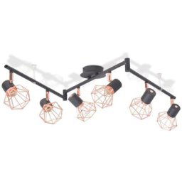 Plafonnier avec 6 projecteurs E14 Noir et cuivre Vidaxl n/a