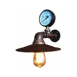 Applique murale Vintage Industrielle Tuyau Robinet Finition de Fer Lampe Lustre abat-jour pour
