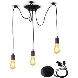 Lustre Suspension Araignee Design Industriel, Rétro Douille E27 Têtes Éclairage Lumières