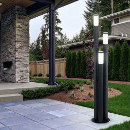 Lampe sur pied d'extérieur Lampe sur pied de jardin en acier inoxydable anthracite Spot de patio à