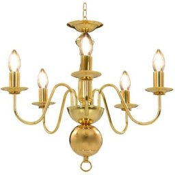 Lustre Doré 5 ampoules E14 Vidaxl Gold