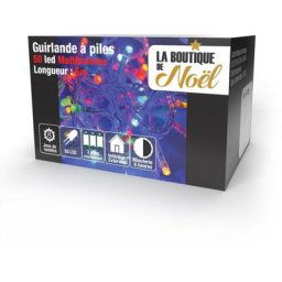 La Boutique De Noel - Guirlande led à piles multicolore 5 mètres - multicolore