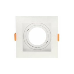 Optonica - Support Spot Encastrable Fixe GU10/MR16 Carré Blanc 102x102mm Max 35W