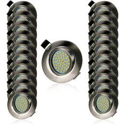 Lampesecoenergie - 20 Spot led Encastrable Extra Plat Dimmable Orientable Salle de Bain IP44 Blanc