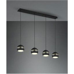 Suspensions Fletcher Noir mat 4x40W E14 - Noir