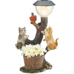 Statue de lampe solaire creative Lumiere solaire led animale Chat Etanche IP65 Decoration de jardin