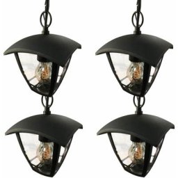 Lot de 4 Suspensions Alicante extérieur pour jardin Noir E27