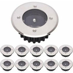 Tumalagia - Lot de 10 lampes solaires au sol à led, éclairage extérieur, lampadaire, lumière