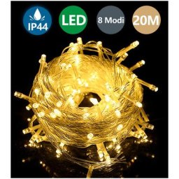 20m 200 guirlandes led lumière de Noël éclairage de lampe étanche, blanc chaud - Blanc chaud