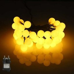Guirlande Lumineuse Extérieur/intérieur sur Câble Vert, 4.5M 50 led étanche IP44, pour Jardin,