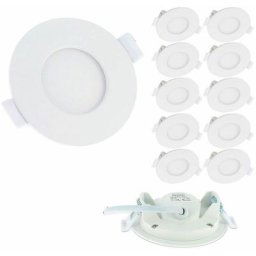 Eclairage Design - Lot de 10 Spots Encastrables led Panel Extra-Plat 3W Température de Couleur:
