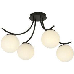 Emibig Lighting - Emibig boston Plafonnier Globe Noir à Bras Multiples avec Abat-Jour en Verre
