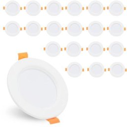 Einfeben - 20x spots encastrables led spots encastrables 5W spots de plafond blanc chaud - Blanc