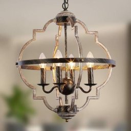 Lampadario a Sfera Vintage Fattoria, 4 Luci Regolabile in Altezza, Lampadario per Camera da Letto