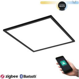Eglo - Plafonnier led Salobrena-Z Blanc Noir l: 59.5 b: 59.5 h: 5cm Dimmable 2700-6500K avec