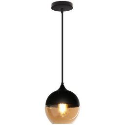 Suspension Design Style Retro Vintage Contemporain Couleur Fumé , Lustre Abat-jour en Verre Corde