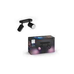 Hue White & Color Ambiance fugato Spot 2x5.7W - Noir, Compatible Bluetooth, fonctionne avec Alexa,