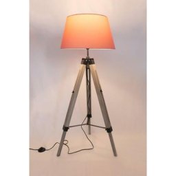 Eclairage d'intérieur - Lampadaire Lilly - Réglable Bois - 145 cm - Rouge/Rose - MaxxHome