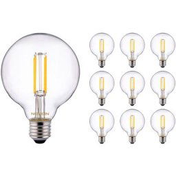 Lot 10x Noxion Pro Classic LED E27 Globe Filament Claire 95mm 8W 806lm - 827 Blanc Très Chaud
