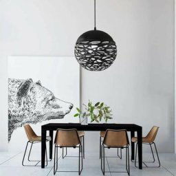 Goeco - Lampe suspendue ajourée Lustre Tete Simple Lampe sculptée en fer forgé pour salle à manger